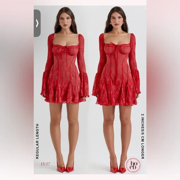 (NEW) House of CB Analissa Scarlet Lace Corset Dress – NWT - Picture 6 of 10